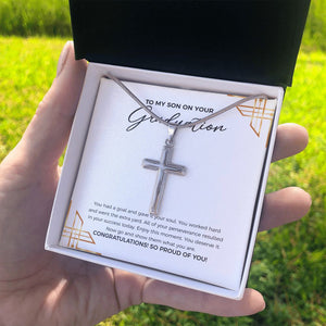 Show Them stainless steel cross standard box on hand