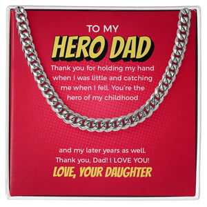 Hero of my Childhood cuban link chain silver front