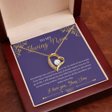 Load image into Gallery viewer, My Loving Mother forever love gold pendant premium led mahogany wood box
