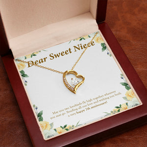 May You Two Fly High forever love gold pendant premium led mahogany wood box