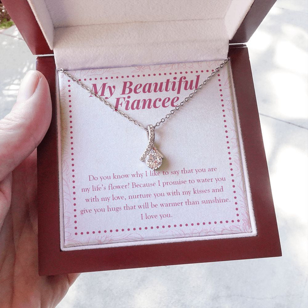Life's Flower alluring beauty necklace luxury led box hand holding
