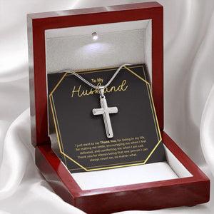 I can always count on stainless steel cross premium led mahogany wood box