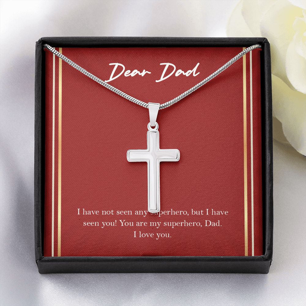 You Are My Superhero stainless steel cross yellow flower