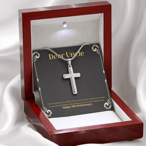 Priceless And Courageous stainless steel cross premium led mahogany wood box