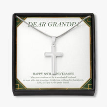 Load image into Gallery viewer, Wish You Nothing But Happiness stainless steel cross necklace front
