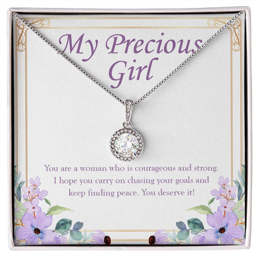 Courageous And Strong Woman eternal hope necklace front
