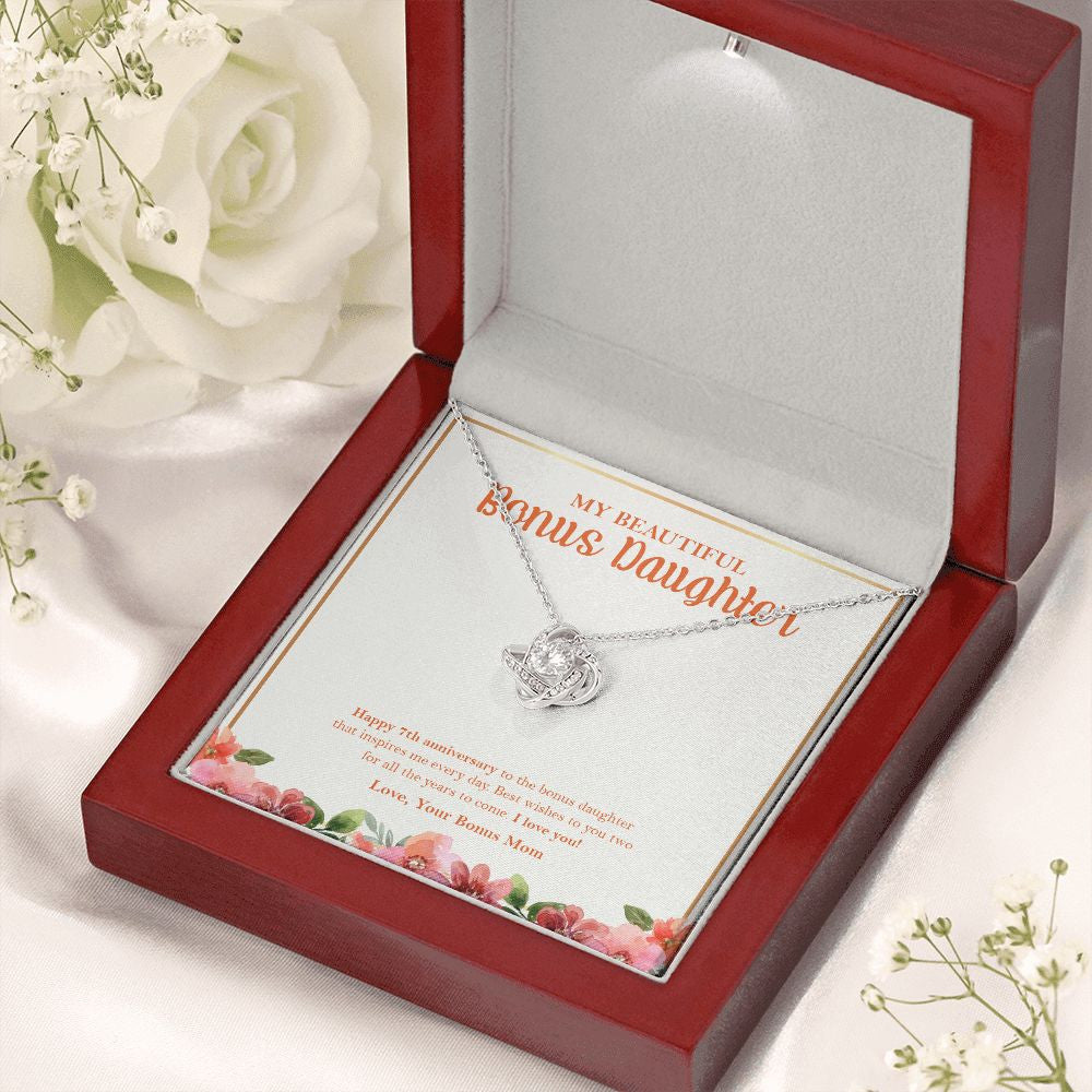 Best Wishes To You love knot necklace premium led mahogany wood box