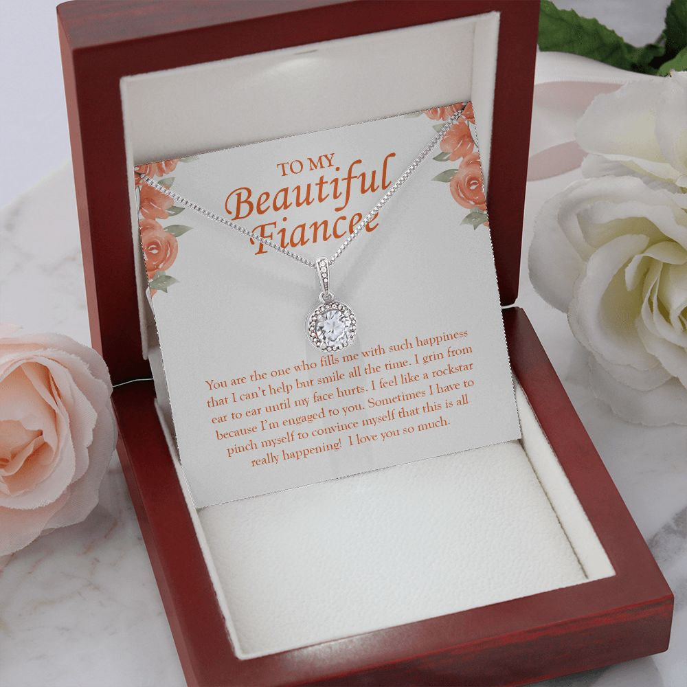 Fills Me with Such Happiness eternal hope necklace premium led mahogany wood box
