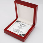 Thankful For God cz cross necklace luxury led box side view