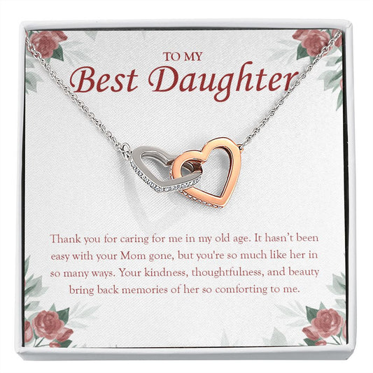 Brings Back Memories interlocking heart necklace front