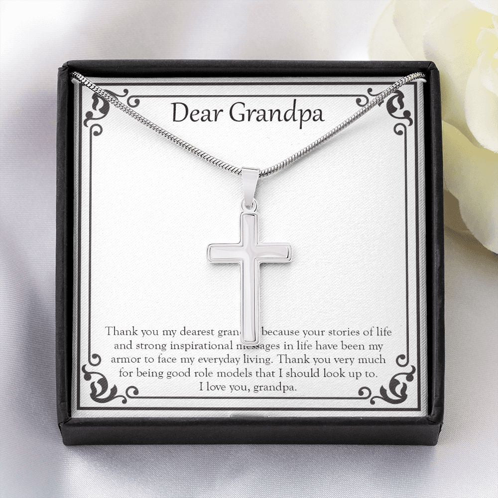 Inspirational Stories Of Life stainless steel cross yellow flower