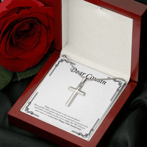 Two Lovebirds stainless steel cross luxury led box rose