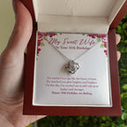 Like The Finest Of Wine love knot necklace luxury led box hand holding