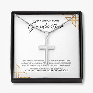Show Them stainless steel cross necklace front