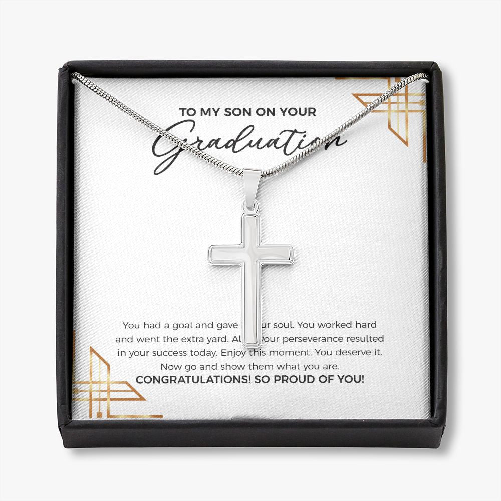 Show Them stainless steel cross necklace front