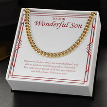 Load image into Gallery viewer, Something Good In This World cuban link chain gold standard box
