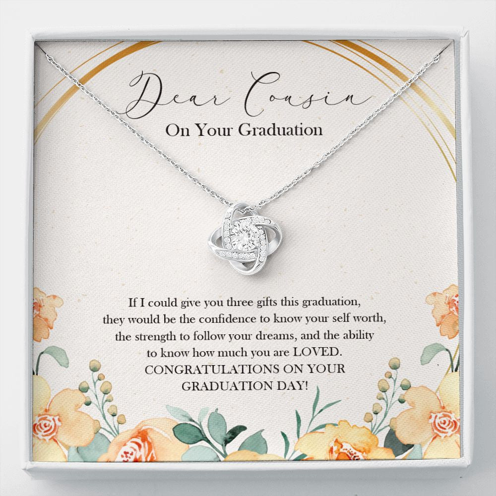 Give You Three Gifts love knot necklace front