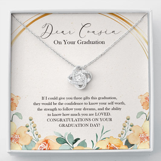 Give You Three Gifts love knot necklace front
