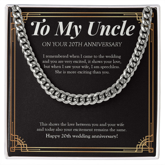 Excitement Remains The Same cuban link chain silver front