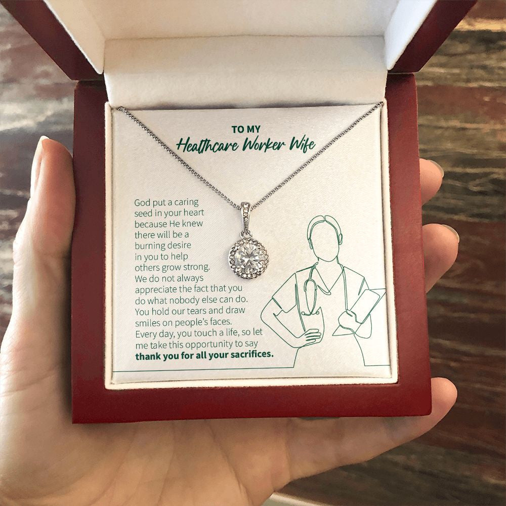 Caring Seed In Your Heart eternal hope necklace luxury led box hand holding