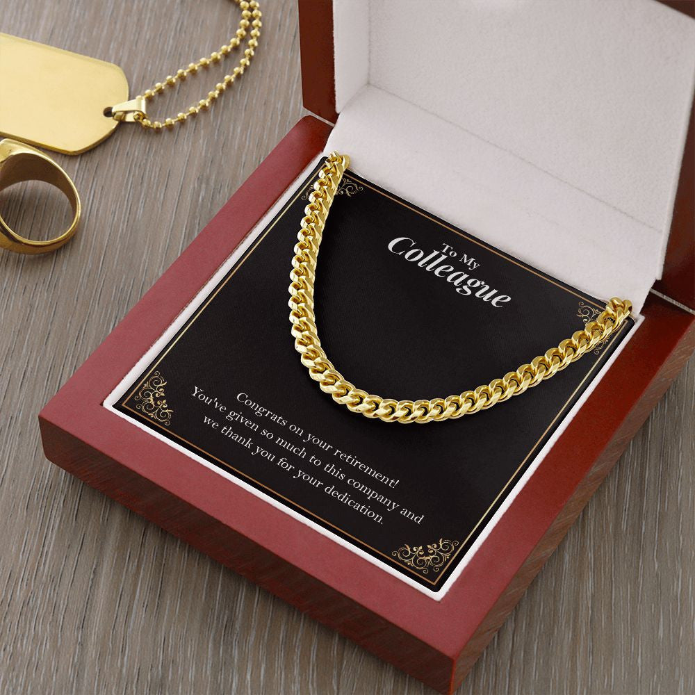 Thank You For Your Dedication cuban link chain gold luxury led box