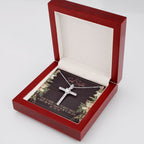My Greatest Laughter cz cross necklace luxury led box side view