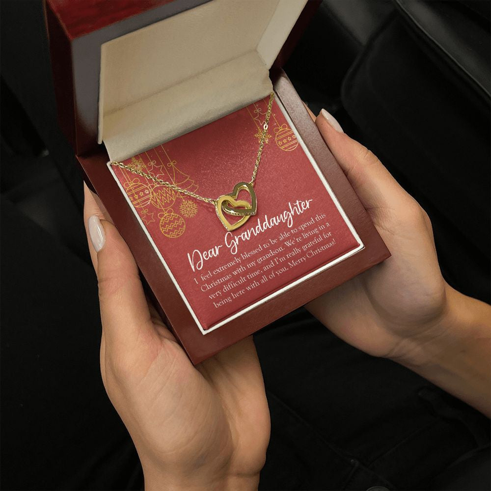 I Feel Extremely Blessed interlocking heart pendant luxury hold hand