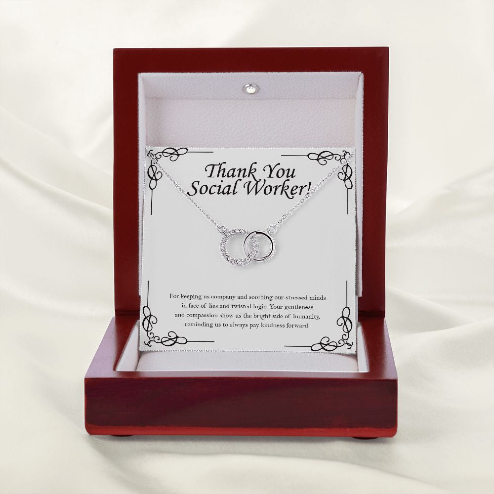 Your Gentleness And Compassion double circle necklace premium led mahogany wood box