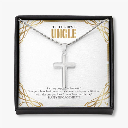Spend A Lifetime stainless steel cross necklace front