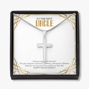 Spend A Lifetime stainless steel cross necklace front