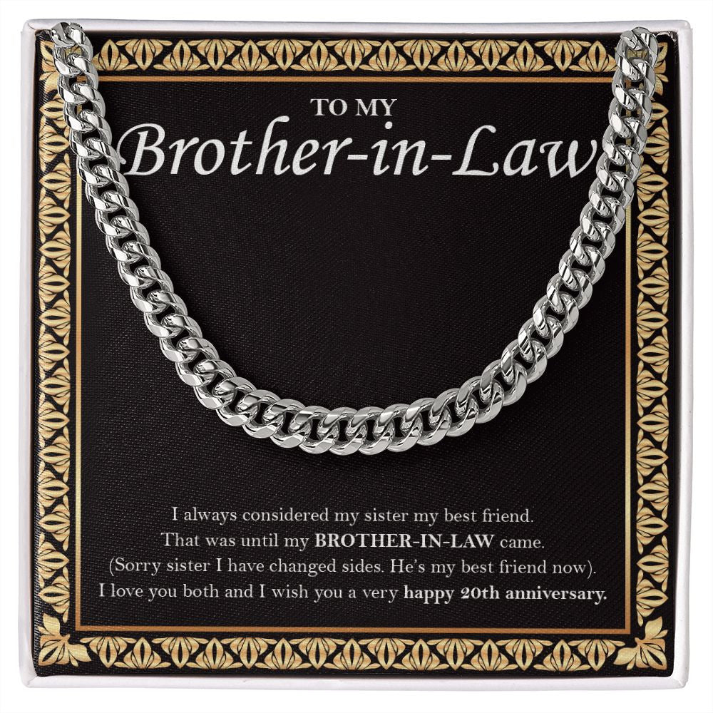 My Sister My Bestfriend cuban link chain silver front