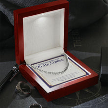 Load image into Gallery viewer, Always Ask Your Wife cuban link chain silver premium led mahogany wood box
