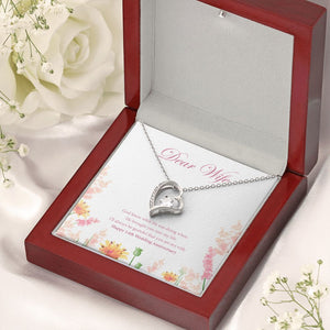 Brought You Into My Life forever love silver necklace premium led mahogany wood box