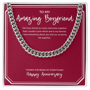 Amazing Life Together cuban link chain silver front