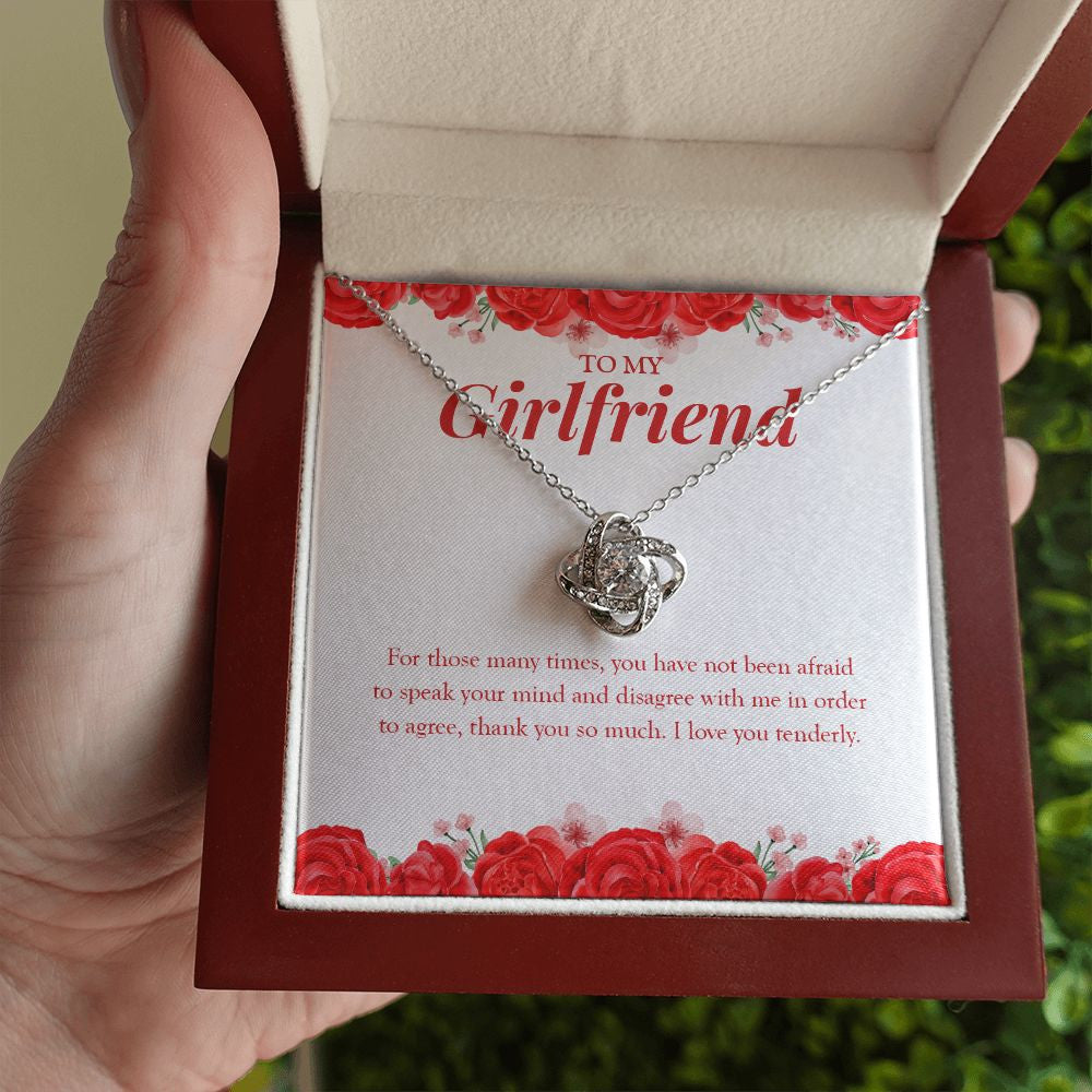 Not Afraid To Speak Your Mind love knot necklace luxury led box hand holding