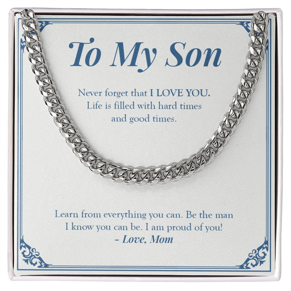 The Man I Know You Can Be cuban link chain silver front