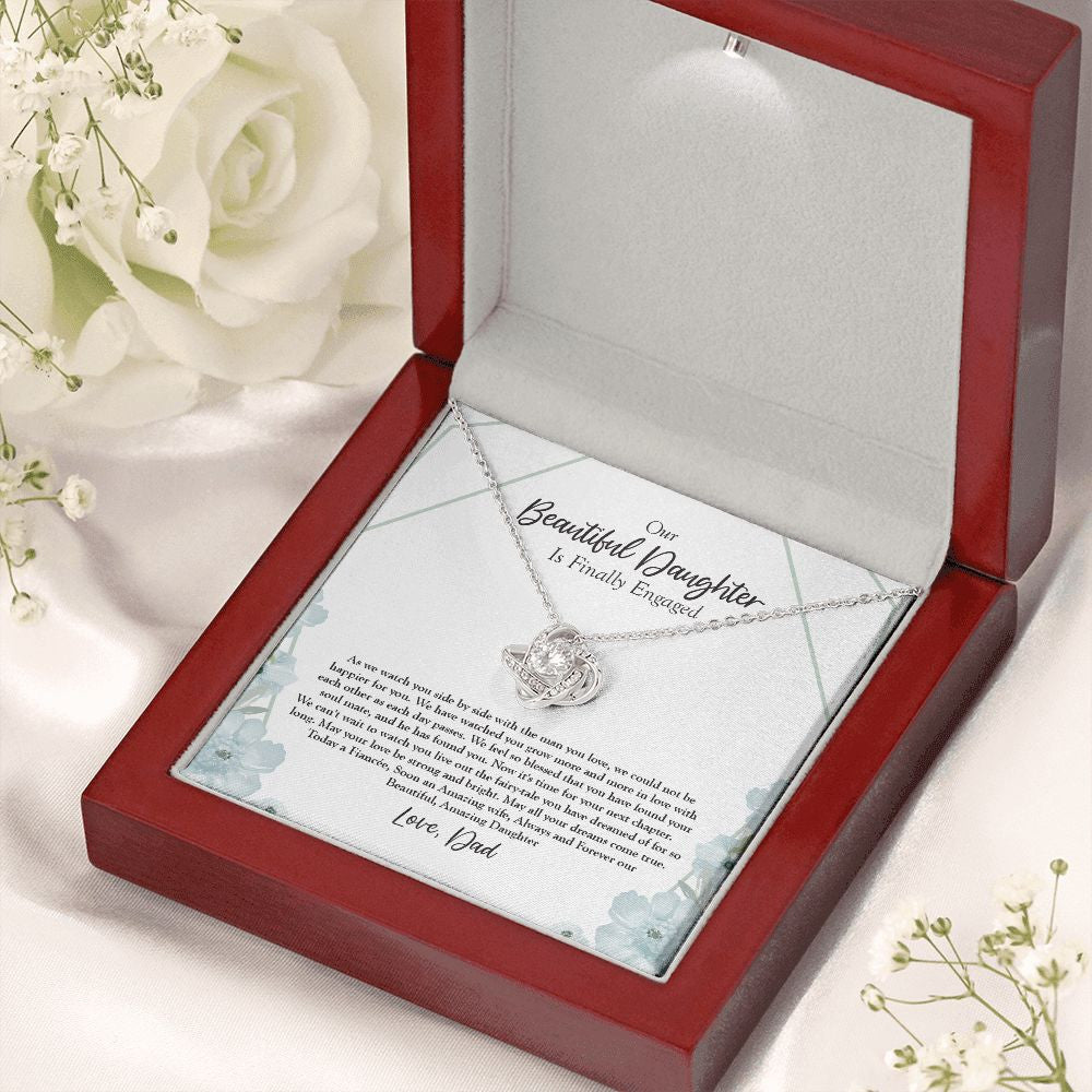 Fairy Tale Dream love knot necklace premium led mahogany wood box