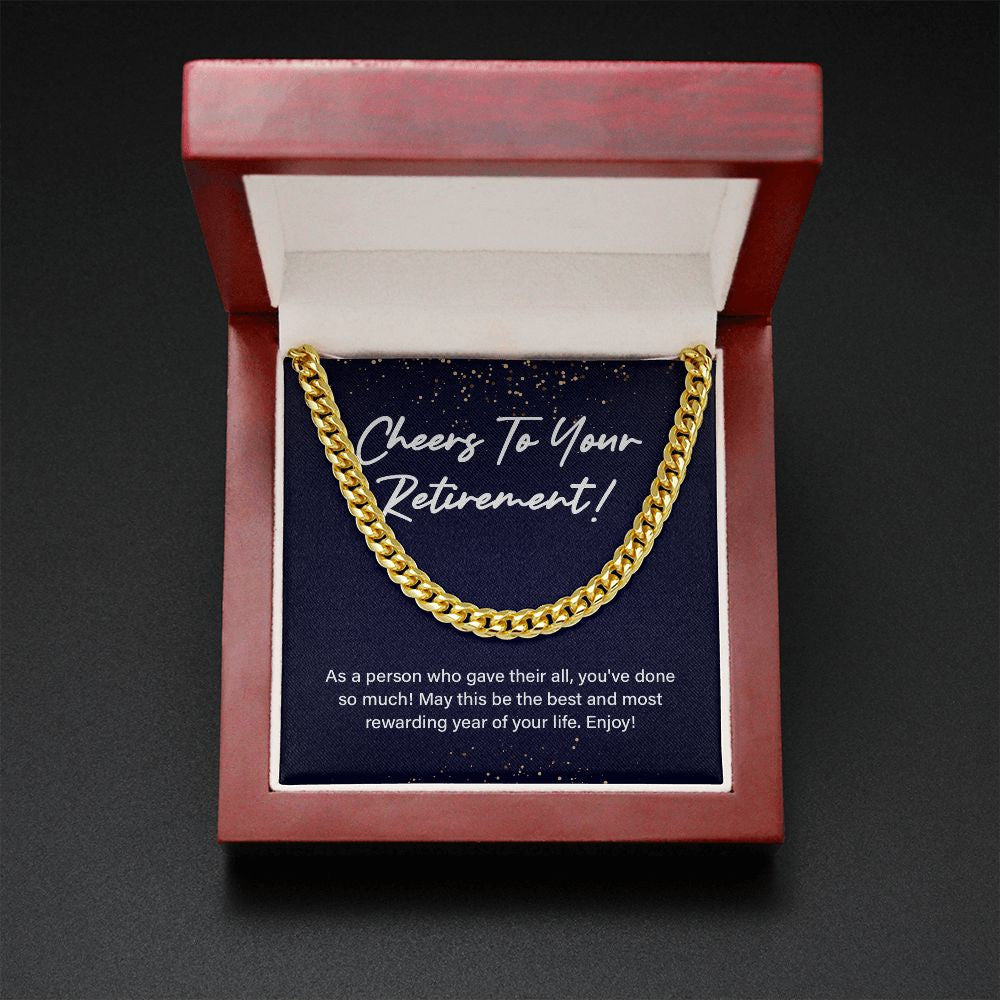 Most Rewarding Year Of Life cuban link chain gold mahogany box led