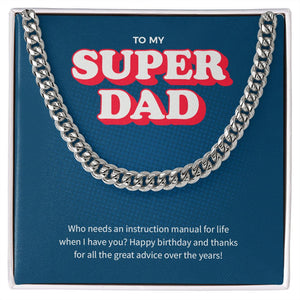 Instruction Manual cuban link chain silver front