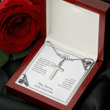 Load image into Gallery viewer, Hard To Find Words stainless steel cross luxury led box rose
