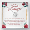 Love And Prayers With You love knot necklace front