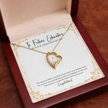 Load image into Gallery viewer, The Future Has In Store For You forever love gold pendant premium led mahogany wood box

