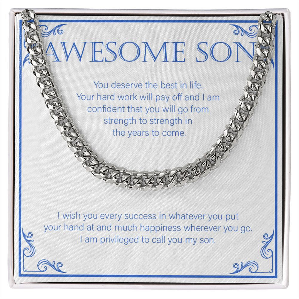 You Deserve The Best cuban link chain silver front