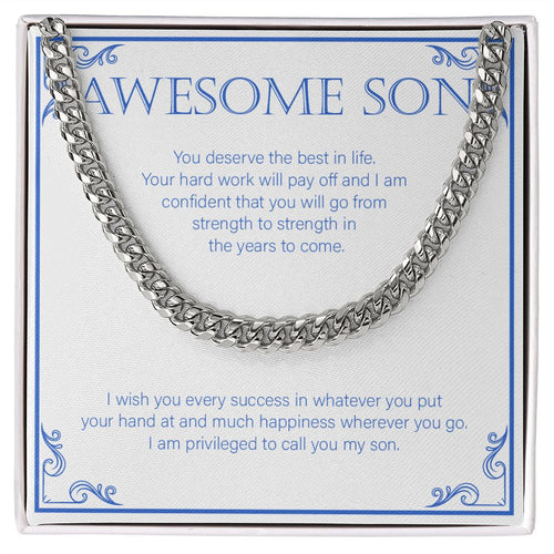 You Deserve The Best cuban link chain silver front