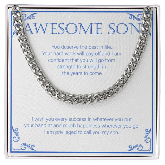 You Deserve The Best cuban link chain silver front
