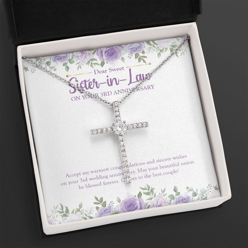 A Beautiful Union cz cross necklace close up