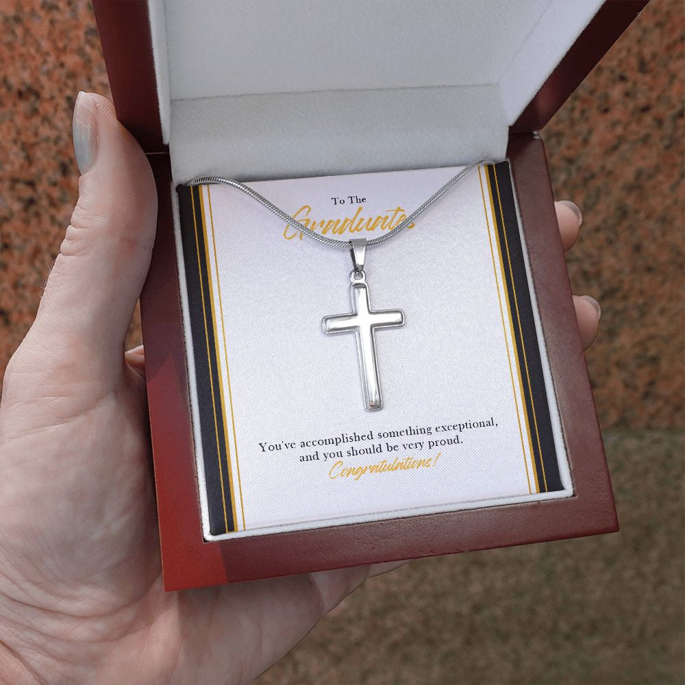 Something Exceptional stainless steel cross luxury led box hand holding