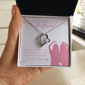 Fate brought together forever love silver necklace in hand