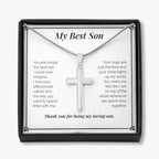 Top Of The World stainless steel cross necklace front