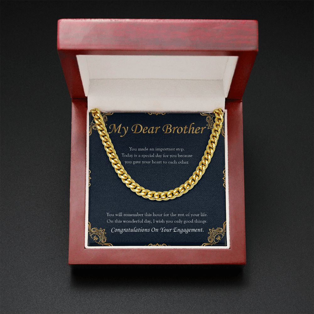 Important Step cuban link chain gold mahogany box led